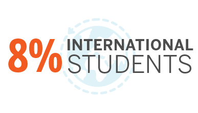 8% international students