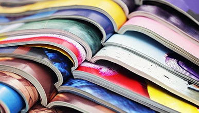 a colorful stack of journals