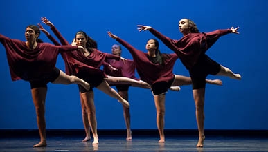 Oxy students performing in Dance Production