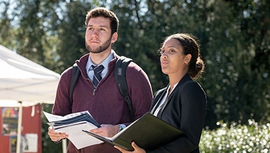 Students at Oxy career fair