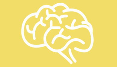 yellow rectangle with a brain image