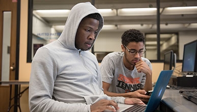 students studying together