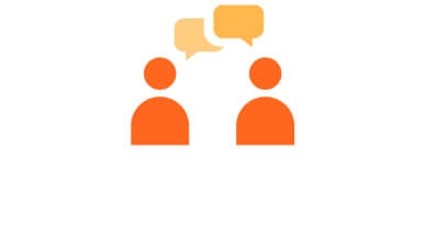 Two people having a conversation icon