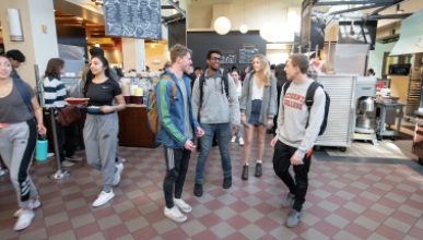 Students in Oxy's Marketplace dining hall