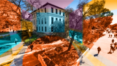Stylized image of Johnson Hall on campus