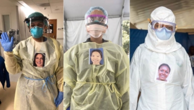 Healthcare workers in PPE gear