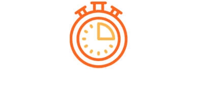 Stopwatch showing a short amount of time icon