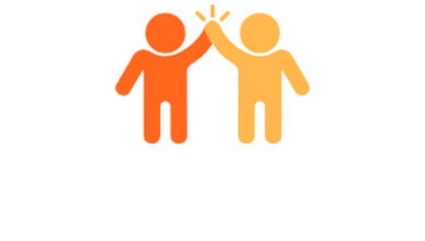Two people giving a high-five icon