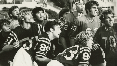 Members of the 1971 Oxy rugby team.