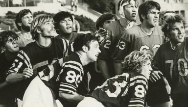 Members of the 1971 Oxy rugby team.