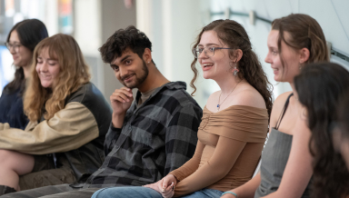 From left, fall 2025 U.N. interns Erica Greenberg, Ruby Gower, Tejas Varma, Arden Courtney Collins, and Chloe Peyton.