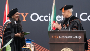 Author Isabel Wilkerson and President Elam