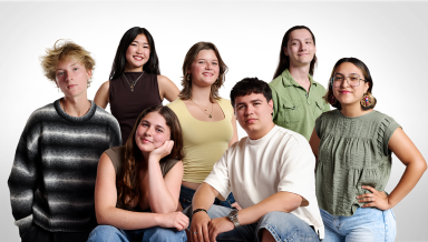 Six members of the Occidental Class of 2029 and a transfer student from the Class of 2027