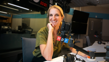 National Public Radio correspondent Kat Lonsdorf ’09 at NPR headquarters in Washington, D.C.