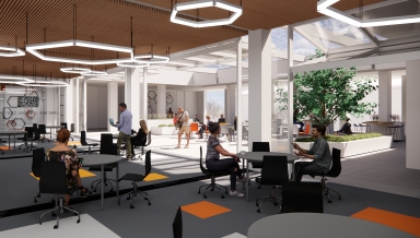 Architect's rendering of the Norris Hall of Chemistry interior