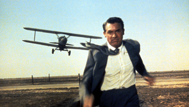 Cary Grant in North by Northwest (1959), written by Ernest Lehman.