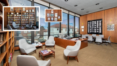 Inside President Elam's office at Occidental College