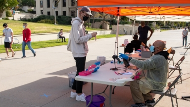 COVID testing in the Quad, January 2021