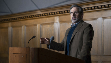 Steve Carell in Rooster on HBO, filmed in Choi Auditorium