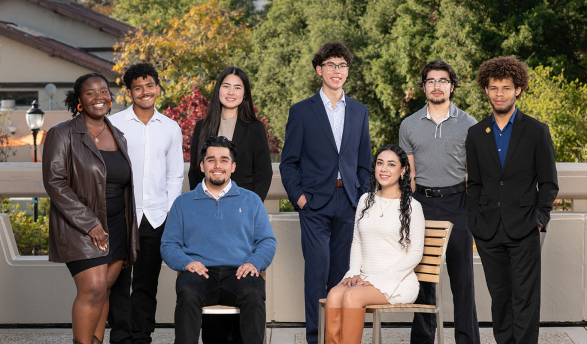 an eight-person portrait of the 2025-26 Obama Scholars cohort
