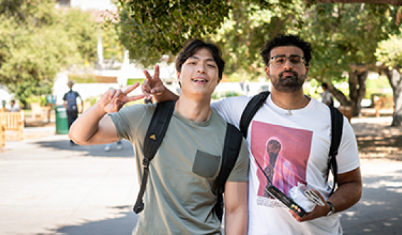 Occidental friends on the quad. 