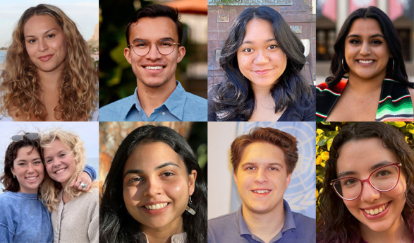a composite image of eight smiling faces representing Oxy undergrads