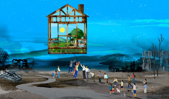 Life After Fire illustration for Occidental magazine, Spring 2025