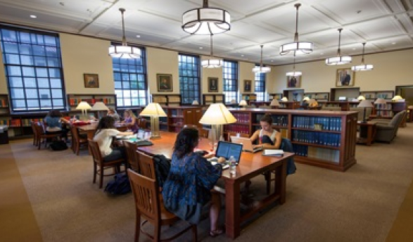 Students studying in the Oxy librari