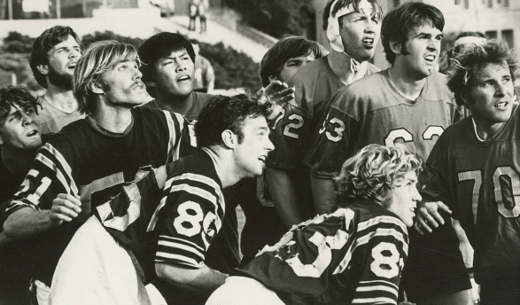 Members of the 1971 Oxy rugby team.