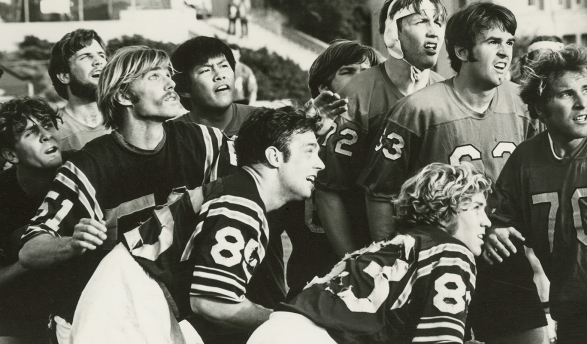 Members of the 1971 Oxy rugby team.