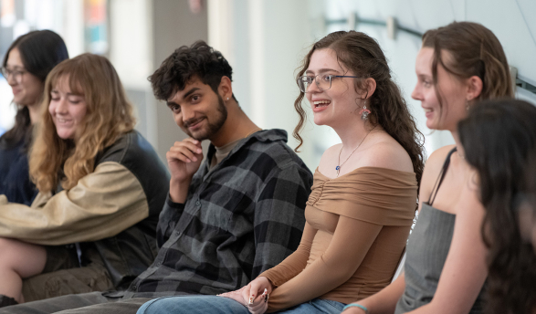 From left, fall 2025 U.N. interns Erica Greenberg, Ruby Gower, Tejas Varma, Arden Courtney Collins, and Chloe Peyton.