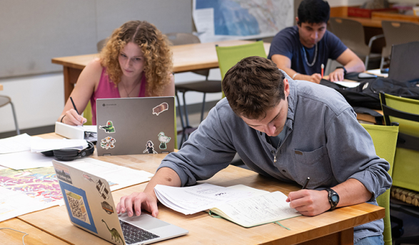 Occidental students study in the Academic Commons