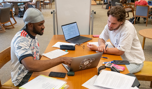 Occidental students study in the Academic Commons