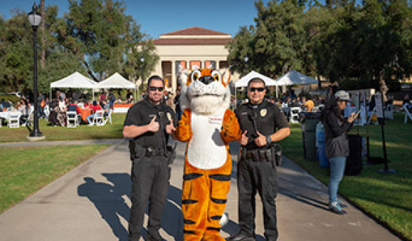 Oswald with two Campus Safety officers