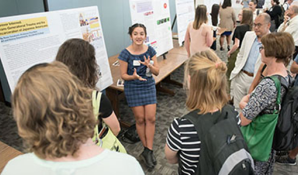 Student presenting at 2019 Summer Research Conference