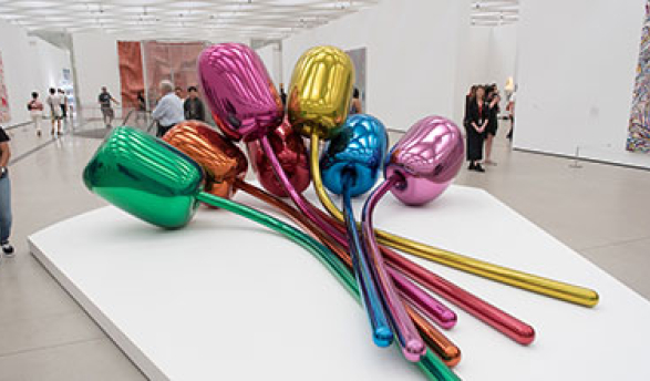 An inside shot of the Broad Museum in Los Angeles