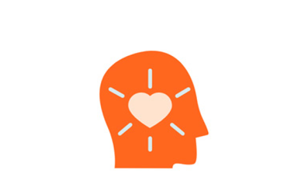 Icon showing a head with a heart inside