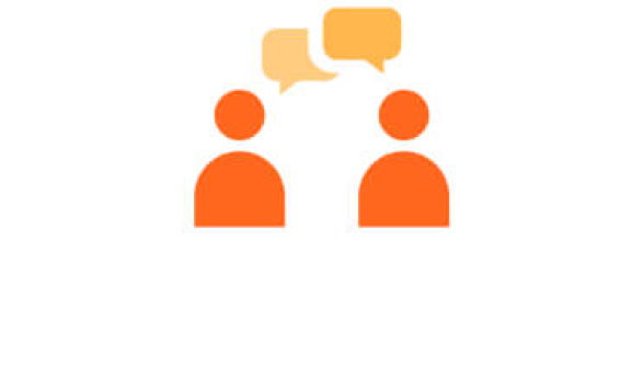 Two people having a conversation icon
