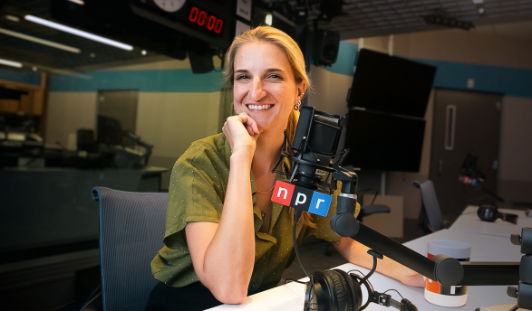 National Public Radio correspondent Kat Lonsdorf ’09 at NPR headquarters in Washington, D.C.