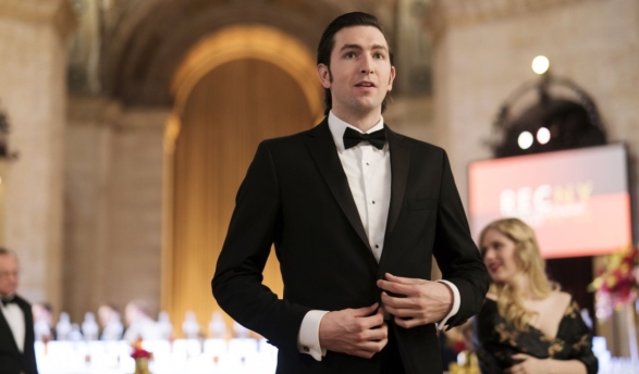 Actor Nicholas Braun '10 as Cousin Greg on HBO's Succession.