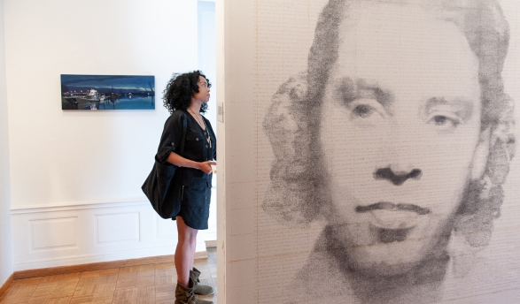 A wall drawing of Janet Stafford was created by artist Kenturah Davis '02 in 2012