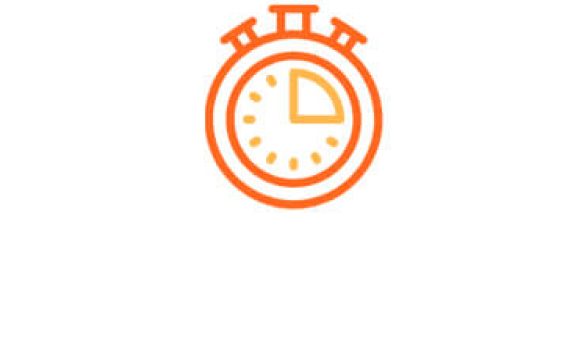 Stopwatch showing a short amount of time icon