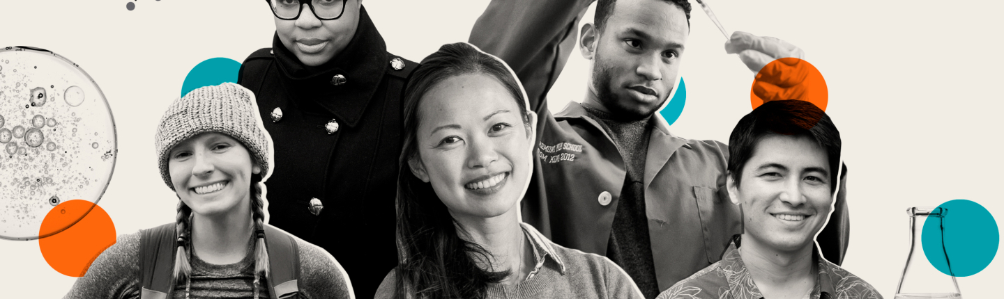 Amelia Muscott ’22, Namandjé Bumpus ’03, Nicole Leung ’11, Will Reeves ’16, and Jason Preble ’14