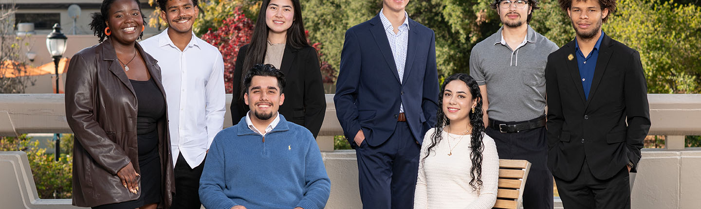 an eight-person portrait of the 2025-26 Obama Scholars cohort