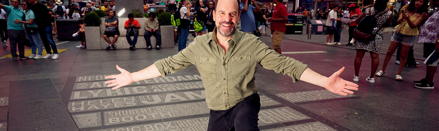 Actor Loren Lester ’83 in Times Square 