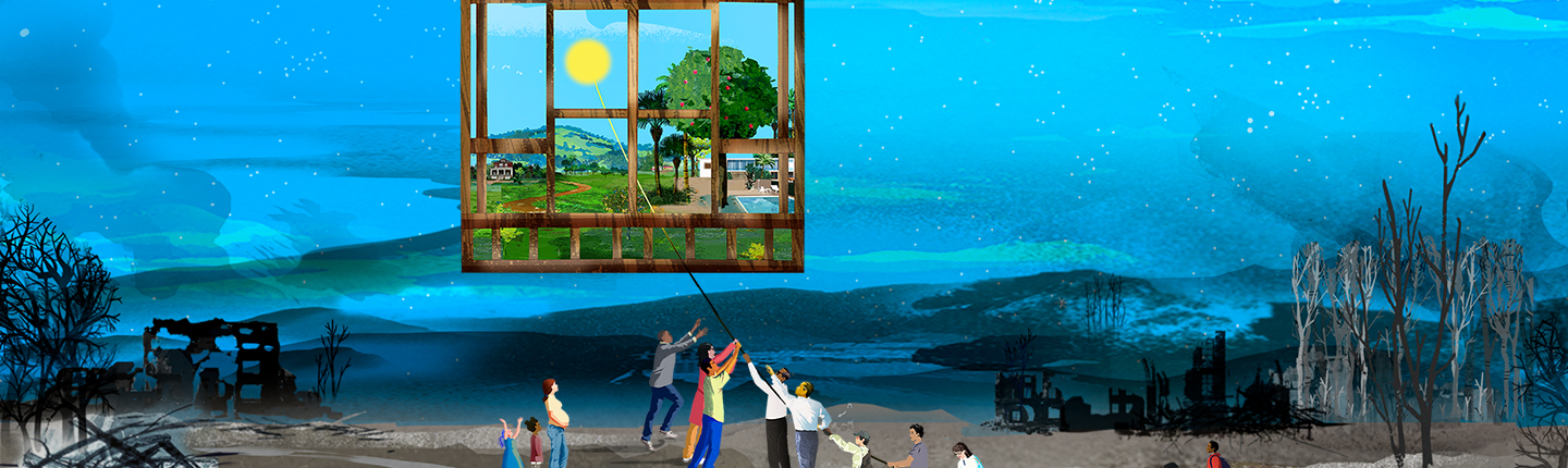 Life After Fire illustration for Occidental magazine, Spring 2025