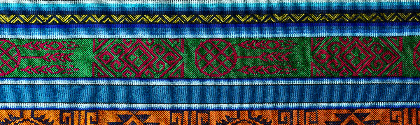 a brightly colored Ecuadorian textile