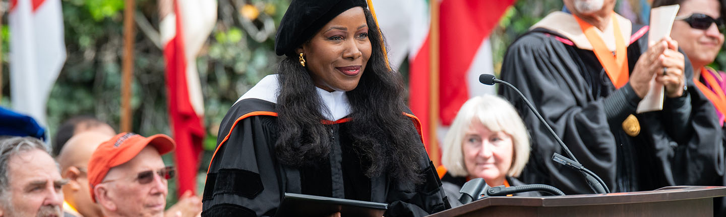 Isabel Wilkerson speaks at Occidental College's 2023 Commencement.