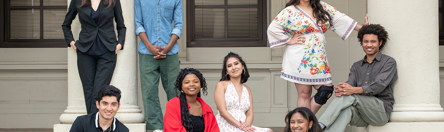 Obama Scholars for 2023 pose together on the steps of AGC