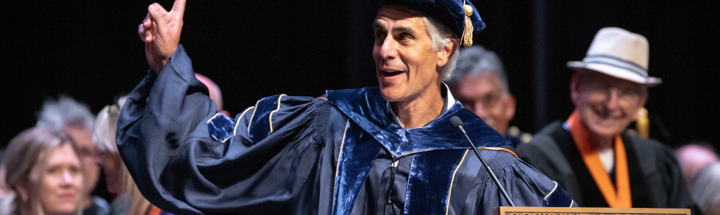 Occidental College President Tom Stritikus at Opening Convocation on August 26, 2024.